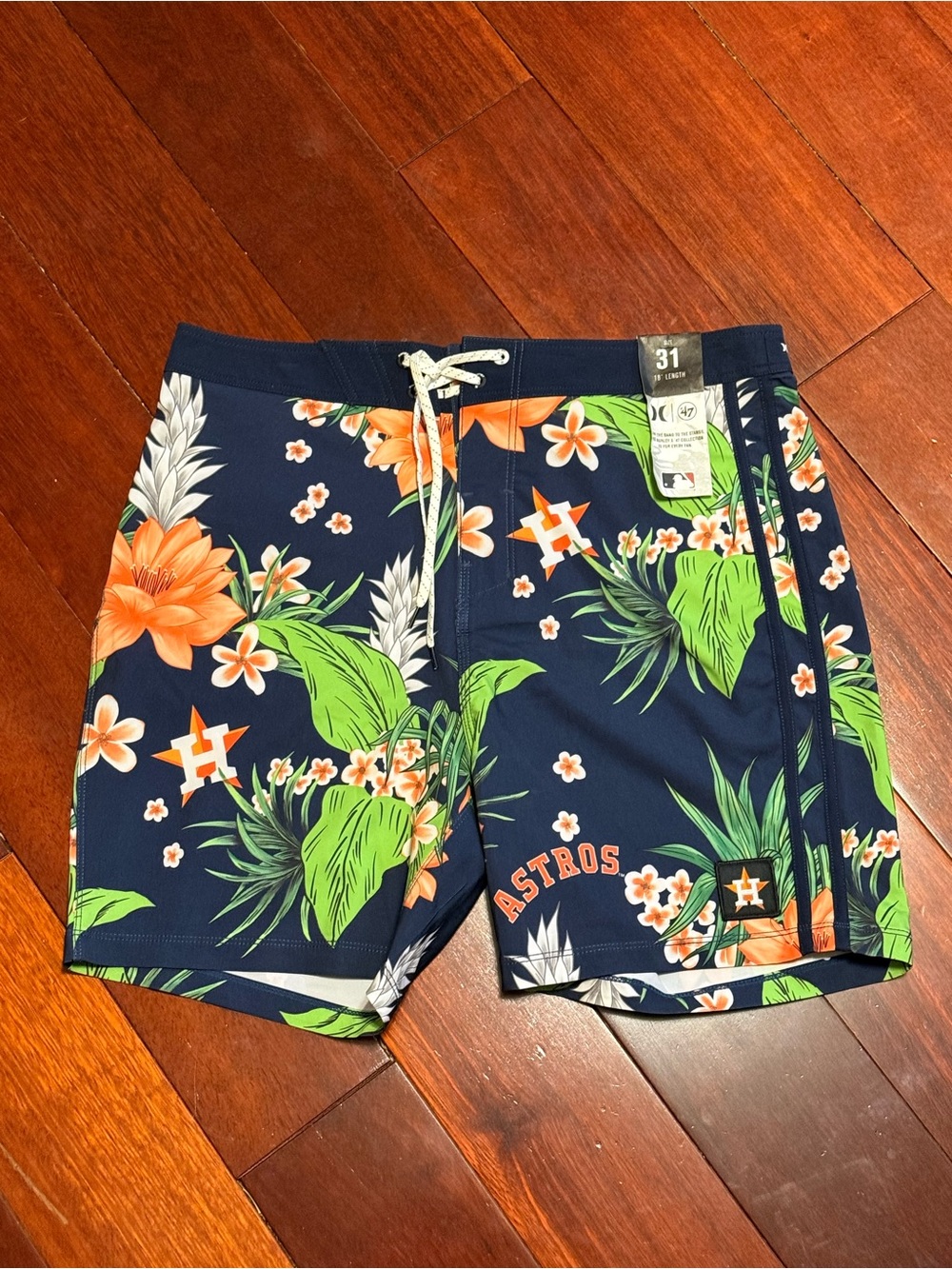 Hurley Navy Floral Astros Swim Shorts